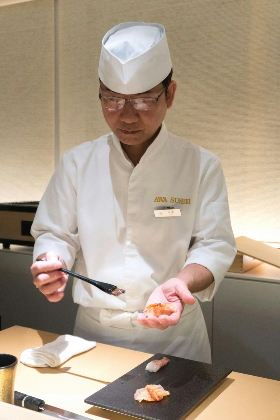Chef preparing dish